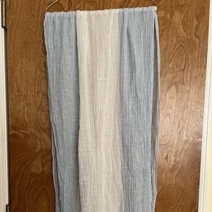 Women's Lightweight SCARF, Light Blue and White